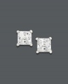 Square off on style that shines. These stunning stud earrings feature princess-cut diamonds (1/2 ct. t.w.) that shine in a 14k white gold post setting. Approximate diameter: 1/8 inch.