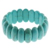 7.5 Turquoise Howlite Beads Stretchy Bangle Bracelet 25mm