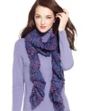 Flirty and feminine, this colorful chenille scarf from Charter Club features ruffled edges and a pretty pattern that will let your style stand out.