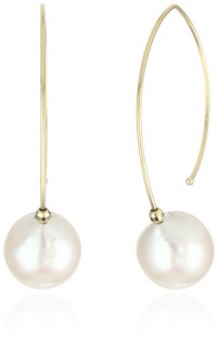 Mizuki 14k Gold White Seed Pearl Marquis Baby Hoop Earrings Mizuki 14k Gold White Seed Pearl Marquis Baby Hoop Earrings