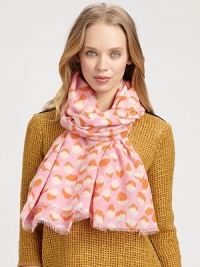 Luxurious silk/cotton puff print is generous enough to wrap and tie so many ways.70% cotton/30% silkAbout 40 x 80Eyelash fringeDry cleanImported Luxurious silk/cotton puff print is generous enough to wrap and tie so many ways.70% cotton/30% silkAbout 40 x 80Eyelash fringeDry cleanImported