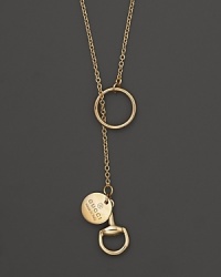 18K yellow gold lariat necklace with iconic Gucci horsebit detailing. 18K yellow gold lariat necklace with iconic Gucci horsebit detailing.