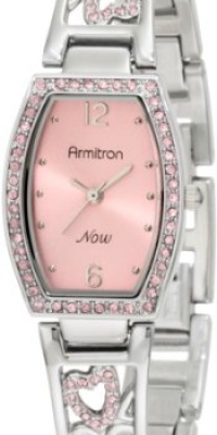 Armitron Women's 753874PKSV Swarovski Crystal NOW Silver-Tone Pink Dial Dress Bangle Bracelet Watch Armitron Women's 753874PKSV Swarovski Crystal NOW Silver-Tone Pink Dial Dress Bangle Bracelet Watch