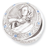 Silver-tone Mother Mary Rosary Box Silver-tone Mother Mary Rosary Box