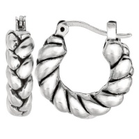 Sterling Silver Oxidized Braided Hoop Earrings Sterling Silver Oxidized Braided Hoop Earrings
