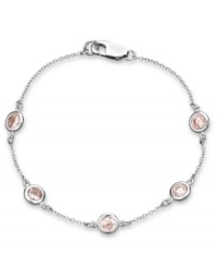 Perfectly pink. CRISLU's children's bracelet is embellished with sparkling pink cubic zirconias (1-1/2 ct. t.w.) set in platinum over sterling silver. Approximate length: 6 inches. Perfectly pink. CRISLU's children's bracelet is embellished with sparkling pink cubic zirconias (1-1/2 ct. t.w.) set in platinum over sterling silver. Approximate length: 6 inches.