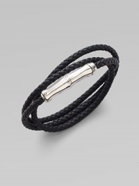 From the Bamboo Collection. A braided strand of rich leather wraps the wrist three times, then closes with a sterling silver bamboo clasp.Leather Sterling silver Length, about 20¾ Magnetic clasp Made in Bali From the Bamboo Collection. A braided strand of rich leather wraps the wrist three times, then closes with a sterling silver bamboo clasp.Leather Sterling silver Length, about 20¾ Magnetic clasp Made in Bali