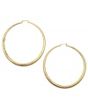 Hoop to it! Every girl needs to add a standout pair of hoop earrings to her collection. RACHEL Rachel Roy's extra-large style features a click backing crafted in gold tone mixed metal. Approximate diameter: 3 inches.