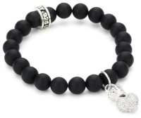 Queen Baby Crowned Heart Onyx Bead Bracelet with Pave Cubic Zirconia Baby Crowned Heart Queen Baby Crowned Heart Onyx Bead Bracelet with Pave Cubic Zirconia Baby Crowned Heart