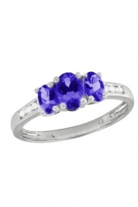 Effy Jewlery 14K White Gold Tanzanite & Diamond Ring, 1.09 TCW Ring size 7 Effy Jewlery 14K White Gold Tanzanite & Diamond Ring, 1.09 TCW Ring size 7
