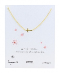 Dogeared Whispers Sideways Cross 18 Gold Dipped Necklace Dogeared Whispers Sideways Cross 18 Gold Dipped Necklace