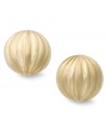 Petite & precious, these adorable ball studs feature a unique wave design on the surface. Set in 14k gold. Approximate diameter: 1/3 inch.