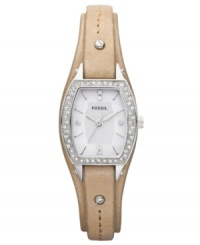 A darling leather Marjorie collection timepiece with a touch of glitz for a blend of flirtatious heritage style, by Fossil. A darling leather Marjorie collection timepiece with a touch of glitz for a blend of flirtatious heritage style, by Fossil.