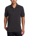 Fred Perry Men's Twin Tipped Polo Shirt, Graphite Marl/1966 Olive/Black, Large