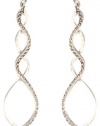 Judith Jack Turq Matrix Sterling Silver and Swarovski Marcasite Open Loop Drop Earrings