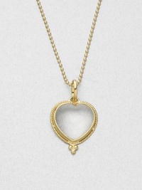 A sweet style in clear crystal and radiant 18k gold. Crystal18k goldSize, about 2.5Fixed baleMade in ItalyPlease note: Chain sold separately. A sweet style in clear crystal and radiant 18k gold. Crystal18k goldSize, about 2.5Fixed baleMade in ItalyPlease note: Chain sold separately.