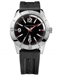 Wear this sporty Tommy Hilfiger watch in casual and business settings for a modern look. Wear this sporty Tommy Hilfiger watch in casual and business settings for a modern look.
