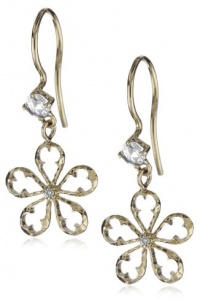 Mizuki 14k Earrings Wire White Diamond Charm Clover Mizuki 14k Earrings Wire White Diamond Charm Clover