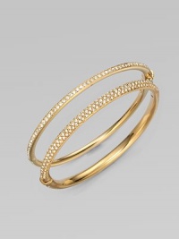 EXCLUSIVELY AT SAKS. Sparkling crystals shimmer within a glowing, golden hinged bangle. Crystal 18k goldplated Diameter, about 2¼ Push-lock clasp Imported Please note: Bracelets sold separately. EXCLUSIVELY AT SAKS. Sparkling crystals shimmer within a glowing, golden hinged bangle. Crystal 18k goldplated Diameter, about 2¼ Push-lock clasp Imported Please note: Bracelets sold separately.