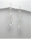 Heart CZ Earrings In Sterling Silver