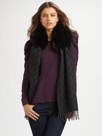 A ultra-luxurious piece with soft dyed rabbit fur and signature knit cashmere. About 71 X 14 Cashmere Dry clean Made in Italy Fur origin: Italy A ultra-luxurious piece with soft dyed rabbit fur and signature knit cashmere. About 71 X 14 Cashmere Dry clean Made in Italy Fur origin: Italy