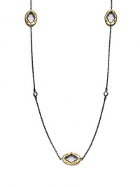 THE LOOKIntricate cutout link detailsCubic zirconia accentsGold vermeil and black rhodium-plated sterling silver settingCircle claspTHE MEASUREMENTLength, about 36ORIGINImported THE LOOKIntricate cutout link detailsCubic zirconia accentsGold vermeil and black rhodium-plated sterling silver settingCircle claspTHE MEASUREMENTLength, about 36ORIGINImported