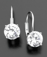 Add that extra sparkle to your style with glistening drops of round-cut cubic zirconias (2 ct. t.w.). Earrings set in sterling silver and finished in platinum, by CRISLU. Approximate drop: 1 inch. Add that extra sparkle to your style with glistening drops of round-cut cubic zirconias (2 ct. t.w.). Earrings set in sterling silver and finished in platinum, by CRISLU. Approximate drop: 1 inch.