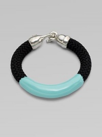 A glossy design with enamel covered rope for a truly unique style. RopeEnamelLength, about 7¼Metal hook clasp closureMade in USA A glossy design with enamel covered rope for a truly unique style. RopeEnamelLength, about 7¼Metal hook clasp closureMade in USA