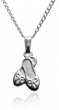 Sterling Silver Children's Ballet Slippers Pendant, 15 Sterling Silver Children's Ballet Slippers Pendant, 15