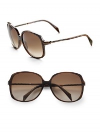 Acetate frames with metal temples. Available in horn walnut brown with brown gradient lens. Skull etched temples 100% UV protection Made in Italy Acetate frames with metal temples. Available in horn walnut brown with brown gradient lens. Skull etched temples 100% UV protection Made in Italy