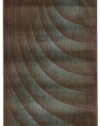 Nourison Zanibar Solid Wave Brown/Teal 3.6-Feet by 5.6-Feet Polyacrylic Area Rug