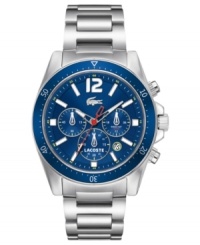 Sporty blue color gives classic Lacoste style to this Seattle collection watch. Sporty blue color gives classic Lacoste style to this Seattle collection watch.