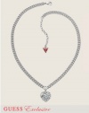 GUESS Crystal Heart Pendant, SILVER