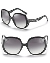 Look glamorous in oversized sunglasses with round keyhole temples by Balenciaga.