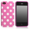 Hot Pink/White Polka Dot Flexible TPU Gel Case for Apple iPhone 4, 4S (AT&T, Verizon, Sprint)