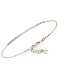 Raise the bar on style in this YellOra™ wire bracelet. Single-cut diamonds (1/6 ct. t.w.) enhance the appeal of the pure gold, sterling silver and palladium combination. Approximate length: 7-1/4 inches + 1-1/4 inch extender. Raise the bar on style in this YellOra™ wire bracelet. Single-cut diamonds (1/6 ct. t.w.) enhance the appeal of the pure gold, sterling silver and palladium combination. Approximate length: 7-1/4 inches + 1-1/4 inch extender.