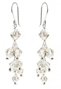 Sterling Silver Swarovski Elements Crystal Bicone Cluster Drop Earrings Sterling Silver Swarovski Elements Crystal Bicone Cluster Drop Earrings