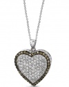 Effy Jewlery 14K Gold Cognac & White Diamond Heart Pendant, 1.06 TCW