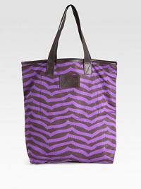 This packable nylon design with a cheerful print will add a pop of fun to any trip.Double shoulder straps, 8 dropOpen topOne inside open pocket13W X 16½H X 3DImported This packable nylon design with a cheerful print will add a pop of fun to any trip.Double shoulder straps, 8 dropOpen topOne inside open pocket13W X 16½H X 3DImported