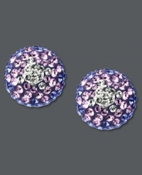 The ombre effect. Kaleidoscope dazzling button earrings feature a gradation of purple crystals all in a compact circle. Crafted in sterling silver with Swarovski elements. Approximate diameter: 1/2 inch. The ombre effect. Kaleidoscope dazzling button earrings feature a gradation of purple crystals all in a compact circle. Crafted in sterling silver with Swarovski elements. Approximate diameter: 1/2 inch.
