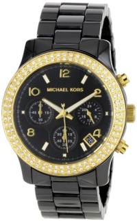 Michael Kors Women's MK5270 Black Ceramic Runway Gold Glitz Watch Michael Kors Women's MK5270 Black Ceramic Runway Gold Glitz Watch