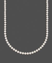 Classic elegance in a polished pearl strand. Necklace by Belle de Mer features A+ Akoya cultured pearls (6-6-1/2 mm) set in 14k gold. Approximate length: 36 inches. Classic elegance in a polished pearl strand. Necklace by Belle de Mer features A+ Akoya cultured pearls (6-6-1/2 mm) set in 14k gold. Approximate length: 36 inches.