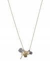 Lock down your new look. Michael Kors adds charm with a necklace strung with gold tone mixed metal pendants. Adorned with keys, circular logos and pave czech stones. Crafted in silver tone mixed metal. Approximate length: 18 inches + 1-inch extender. Approximate drop: 3/4 inch.