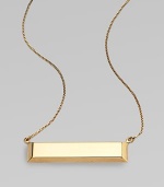 Stunning in its simplicity, this golden ingot-shaped pendant hangs from a bold box chain with a vintage finish.BrassChain length, about 14Pendant, about 2½L X ½WLobster claspMade in Italy