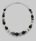 From the David Yurman Elements Collection. A single row of sterling silver, black onyx and hematite beads with a unique sliding closure.Black onyx Hematite Sterling silver Length, about 16 Sliding closure Imported 