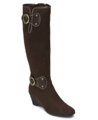 Spend the season exploring in comfort. The Wonderling boots by Aerosoles look lovely with both casual jeans and dressy skirts and offer the brand's signature comfort in a flex sole. Spend the season exploring in comfort. The Wonderling boots by Aerosoles look lovely with both casual jeans and dressy skirts and offer the brand's signature comfort in a flex sole.
