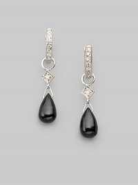 Versatile hoops of 18k white gold are richly set with sparkling diamonds, to wear on their own or pair with your favorite dangly charms. Diamonds, 0.11 tcw 18k white gold Diameter, about ½ Pierced Imported Please note: charms sold separately. Versatile hoops of 18k white gold are richly set with sparkling diamonds, to wear on their own or pair with your favorite dangly charms. Diamonds, 0.11 tcw 18k white gold Diameter, about ½ Pierced Imported Please note: charms sold separately.