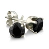 1/2ct Black Diamond Stud Earrings in 10k White Gold