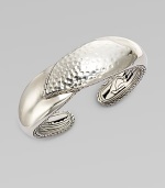 From the Palu Kapal Collection. An exquisite kick cuff design that mixes both smooth and textured sterling silver.Sterling silverWidth, about 1¾ Diameter, about 2½Made in Bali