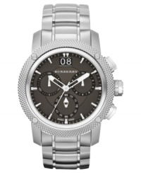 Classically styled with polished stainless steel, this Burberry timepiece ticks with exact Swiss precision. Classically styled with polished stainless steel, this Burberry timepiece ticks with exact Swiss precision.